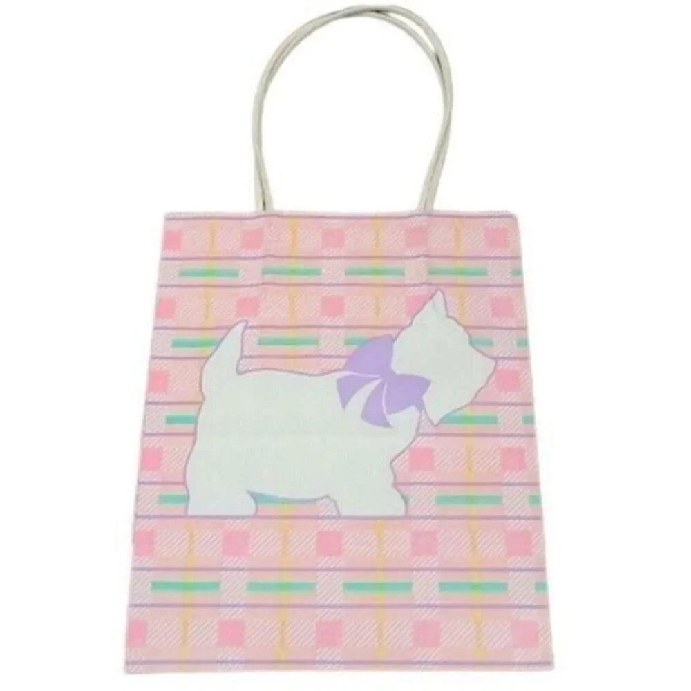 Vintage 80s Pastel Kawaii Scotty Dog Gift Bag
